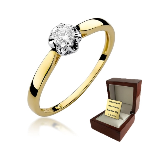 ZŁOTY PIERŚCIONEK ZARĘCZYNOWY Z BRYLANTEM 0,15ct 