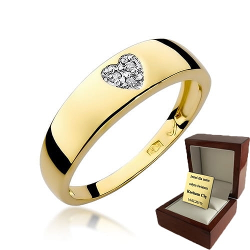 ZŁOTY PIERŚCIONEK ZARĘCZYNOWY Z BRYLANTAMI 0,03ct