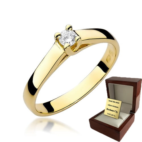ZŁOTY PIERŚCIONEK ZARĘCZYNOWY Z BRYLANTEM 0,10ct