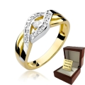 ZŁOTY PIERŚCIONEK ZARĘCZYNOWY Z BRYLANTAMI 0,10ct