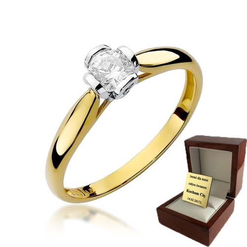 ZŁOTY PIERŚCIONEK ZARĘCZYNOWY Z BRYLANTEM 0,30ct