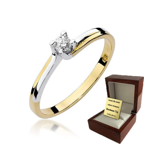 ZŁOTY PIERŚCIONEK ZARĘCZYNOWY Z BRYLANTEM 0,08ct 