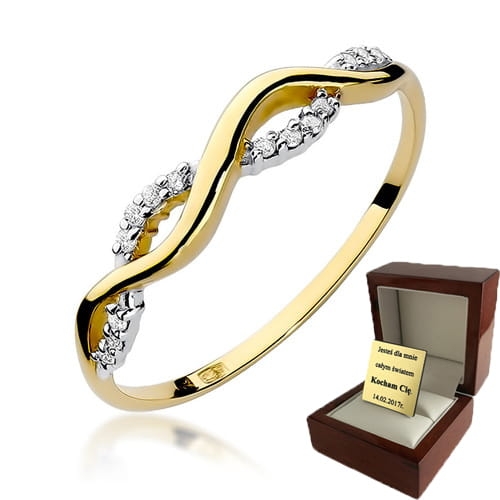 ZŁOTY PIERŚCIONEK ZARĘCZYNOWY Z BRYLANTAMI 0,07ct