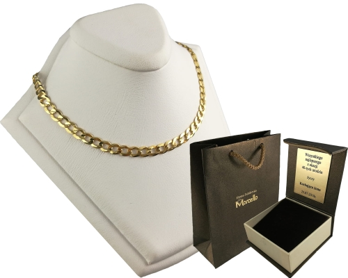 ZŁOTY MĘSKI ŁAŃCUSZEK PANCERKA 4mm/60cm Złoto pr.585 PEŁNY+GRAWER  