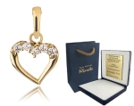WISIOREK ZŁOTY SERCE Z CYRKONIAMI + GRAWER